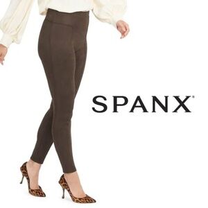 Spanx NWT Faux Suede Leggings - Chocolate Brown - Size XS